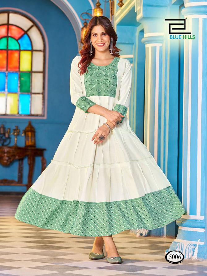 Snow White By Blue Hills Long Anarkali Kurtis Catalog
